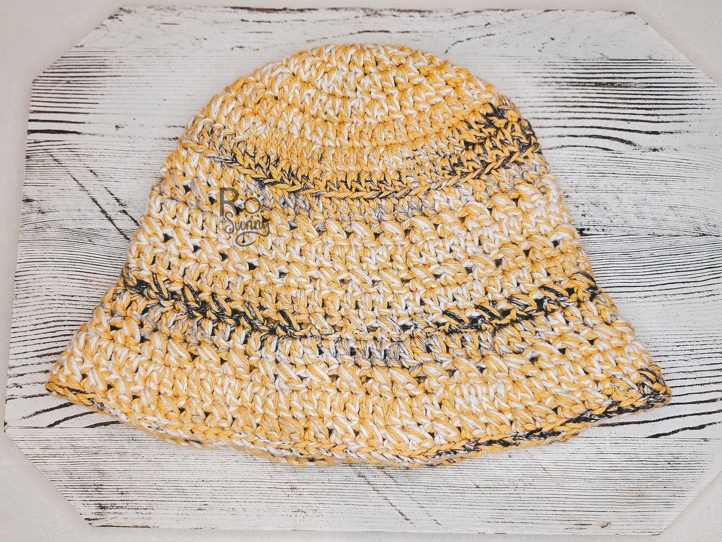 Bucket Hat in the color Bumblebee -  Yellow Base with highlights of White, Gray, Black.